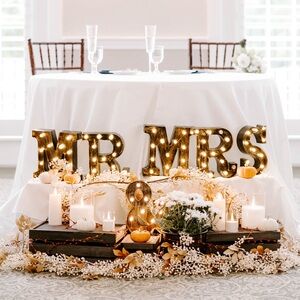 “MR & MRS” Bronze Marquee Letters